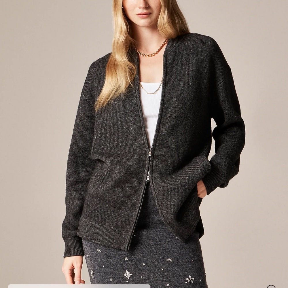 J.Crew Full-zip flight sweater-jacket